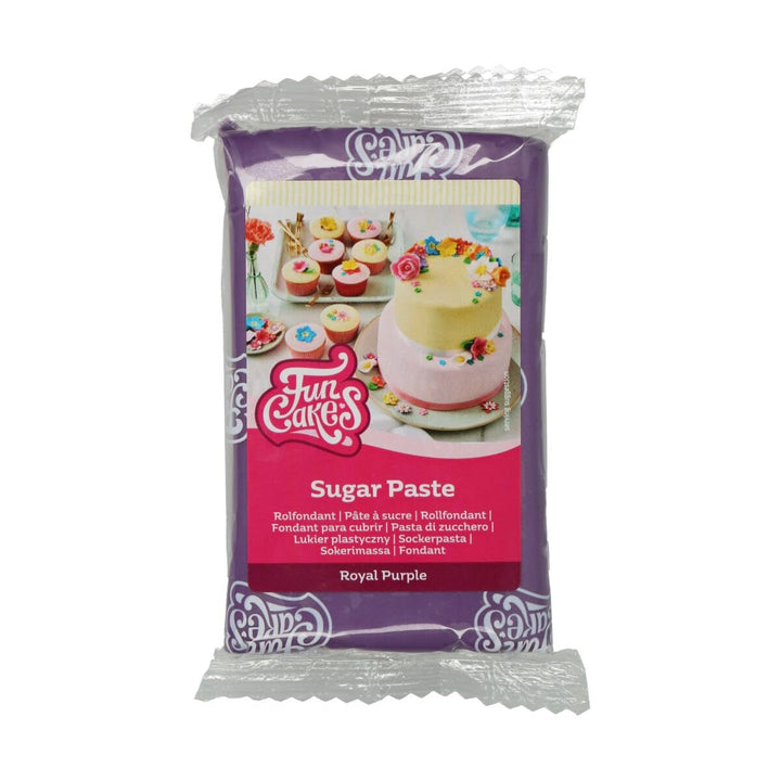 Fondant rulat FunCakes Royal Purple: Ușor de folosit, neted, flexibil, moale și pliabil, perfect pentru decorarea prăjiturilor. Fără gluten, 250 g (pachet de 2) Pasta de zahar Naty Shop Royal Purple 250 G