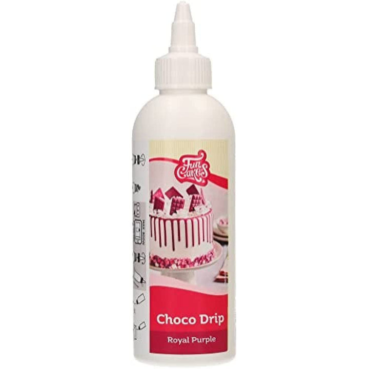 FunCakes Choco Drip Royal Purple (violet): Aromă delicioasă, Ușor de folosit, Perfect pentru prăjituri cu picurare, Aromă de ciocolată cu picurare. Pachet resigilabil 180 g. Pasta de zahar Naty Shop Default Title