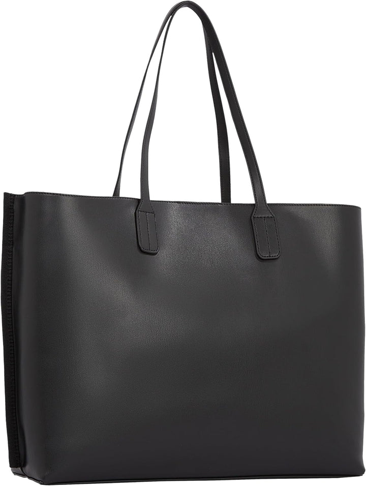 Geantă tote pentru femei Tommy Hilfiger Distinct cu fermoar, negru (Black), mărime naturală Genti Femei Naty Shop