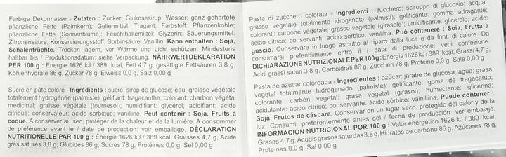 Massa Ticino roll, pasta de zahar, negru 250 g Pasta de zahar Naty Shop