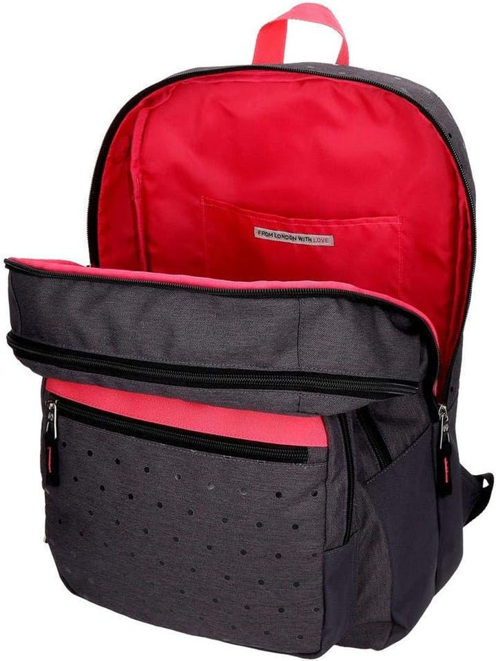 Pepe Jeans Molly rucsac cu două compartimente cu troler Gri 30.5x44x15 cms Poliester 20.13L Rucsacuri si ghiozdane premium Naty Shop