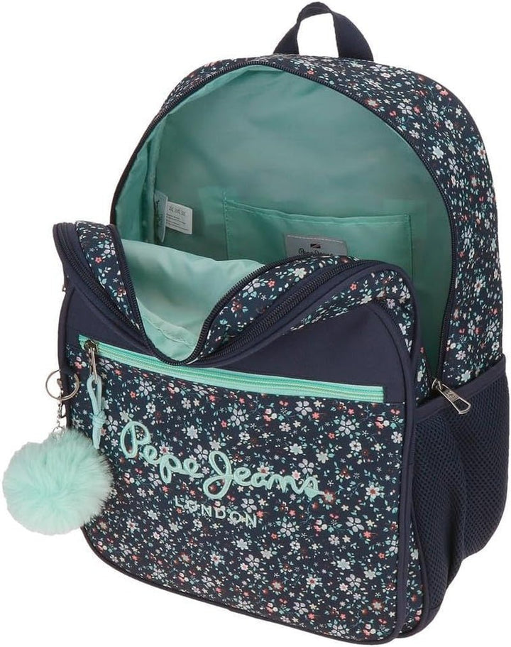 Rucsac școlar Pepe Jeans Alenka cu troler, albastru, 30 x 40 x 12 cm, poliester, 14,4 l, albastru, rucsac școlar cu troler Rucsacuri si ghiozdane premium Naty Shop