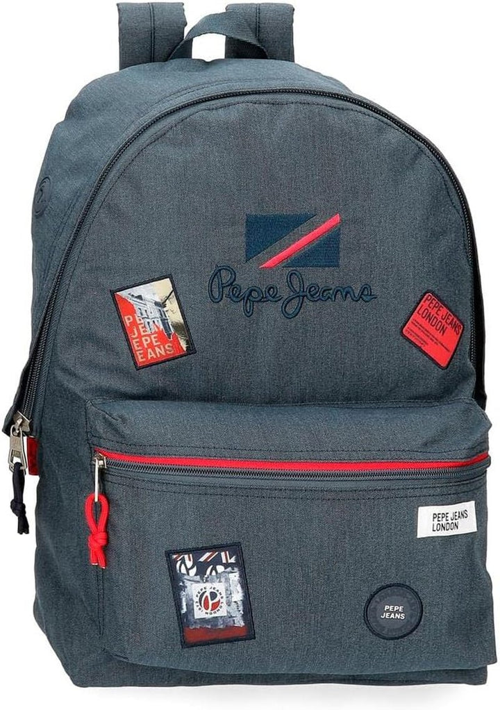 Rucsac școlar Pepe Jeans Kay cu două compartimente Albastru 30x40x13 cm Poliester 15,6L Rucsacuri si ghiozdane premium Naty Shop Schulrucksack