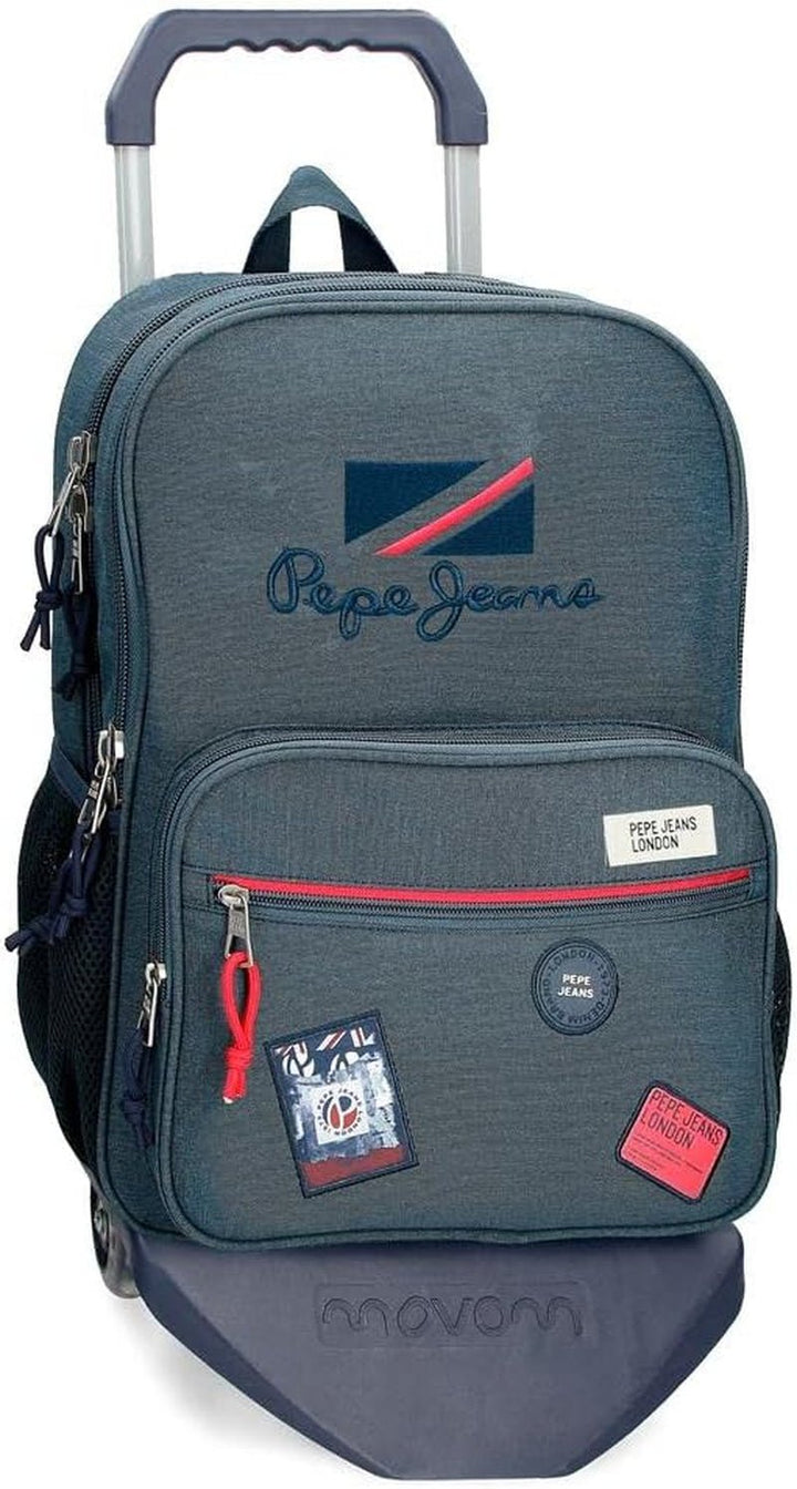 Rucsac școlar Pepe Jeans Kay cu două compartimente Albastru 30x40x13 cm Poliester 15,6L Rucsacuri si ghiozdane premium Naty Shop Rucksack + Trolley