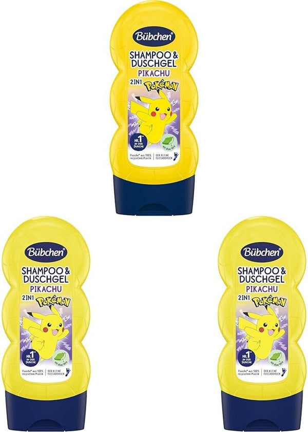 Șampon și gel de duș pentru copii, Pokémon Pikachu Edition, 230 ml (pachet de 3) Copii - Baie si Skincare Naty Shop 230 Ml (pachet de 3)