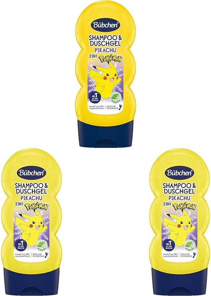 Șampon și gel de duș pentru copii, Pokémon Pikachu Edition, 230 ml (pachet de 3) Copii - Baie si Skincare Naty Shop 230 Ml (pachet de 3)