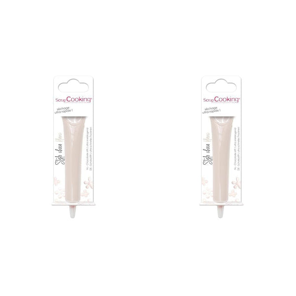 ScrapCooking - colorant alimentar, diverse culori, la tub pentru scriere, 25 grame Pasta de zahar Naty Shop Alb 25G (pachet de 2)