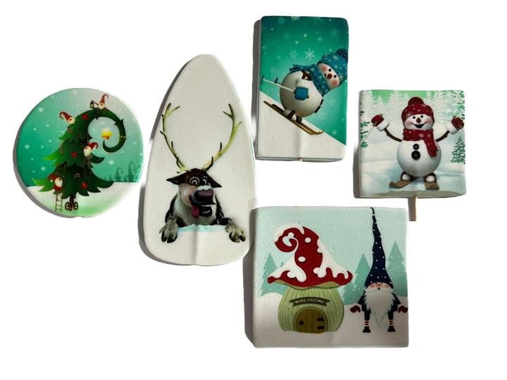 Set 5 decoratiuni comestibile din zahar, Craciun Nati Shop