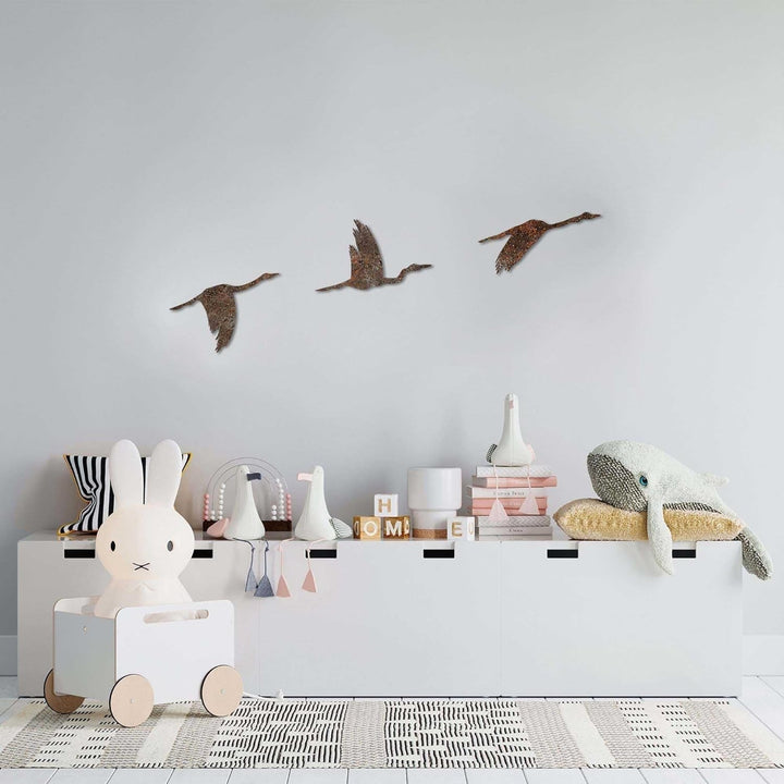 Set de accesorii decorative de perete din metal pictat manual (3 bucăți) | Finisaj Antiquation | Dimensiuni: 11x16cm, 14x22cm, 18x27cm | Artă unică pentru decorațiuni interioare Statuete si sculpturi Naty Shop