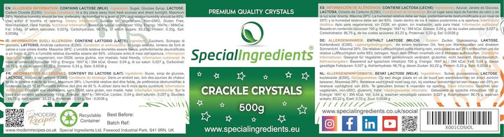 Special Ingredients Crackle Crystals Crackle 500g Cea mai înaltă calitate, fără OMG, ideal pentru prăjituri, dulciuri și înghețată Pasta de zahar Naty Shop