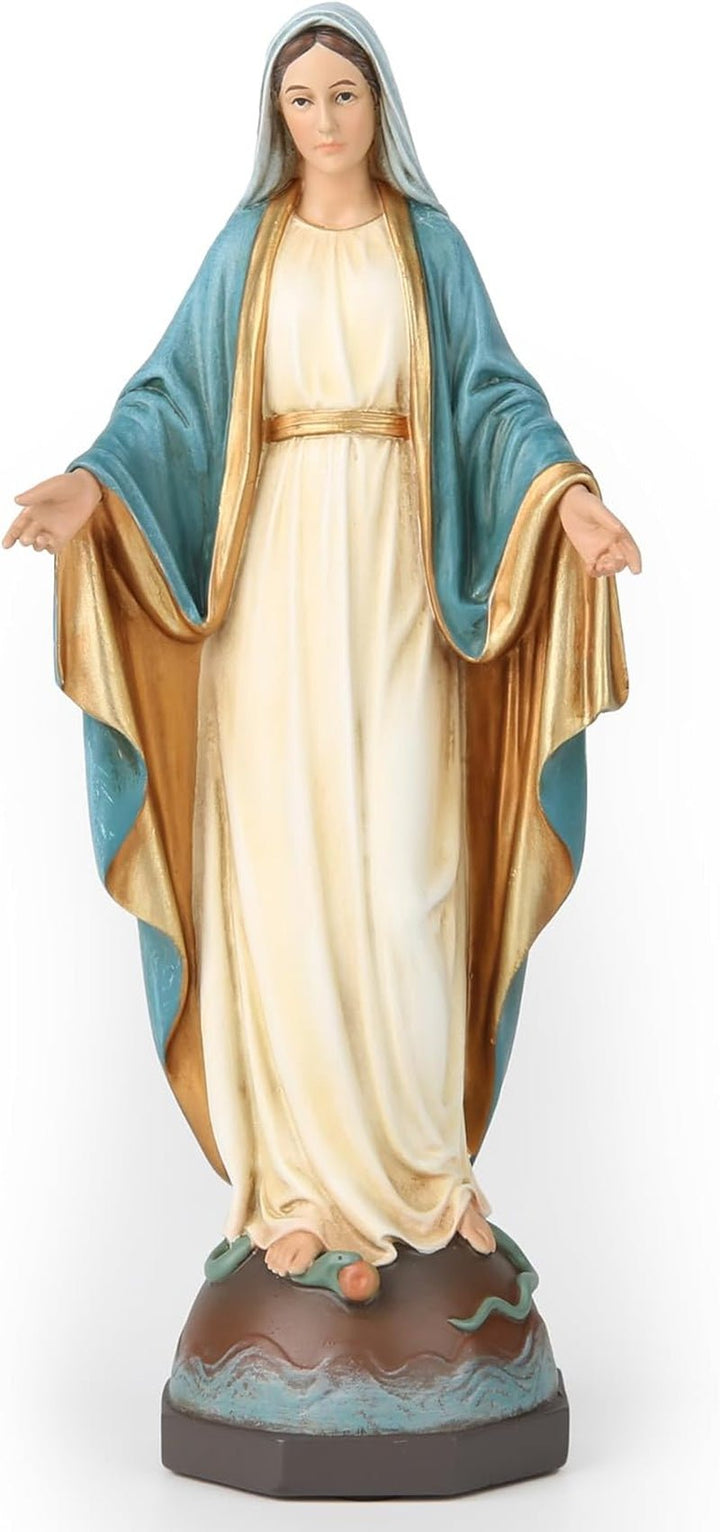 Statuie catolică BC a Doamnei noastre de Grație, figura Fecioarei Maria pentru altar, cadou religios pentru mamă, decorațiuni catolice pentru casă, 34,3 cm înălțime, pictată manual de Buildclassic (elegant) Statuete si sculpturi Naty Shop Elegant 7 inch H