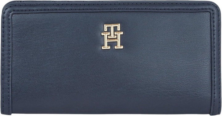 Tommy Hilfiger TH MONOTYPE LARGE SLIM WALLET Portofel pentru femei, Blue (Space Blue), OS Portofel Femei Naty Shop Titlu implicit