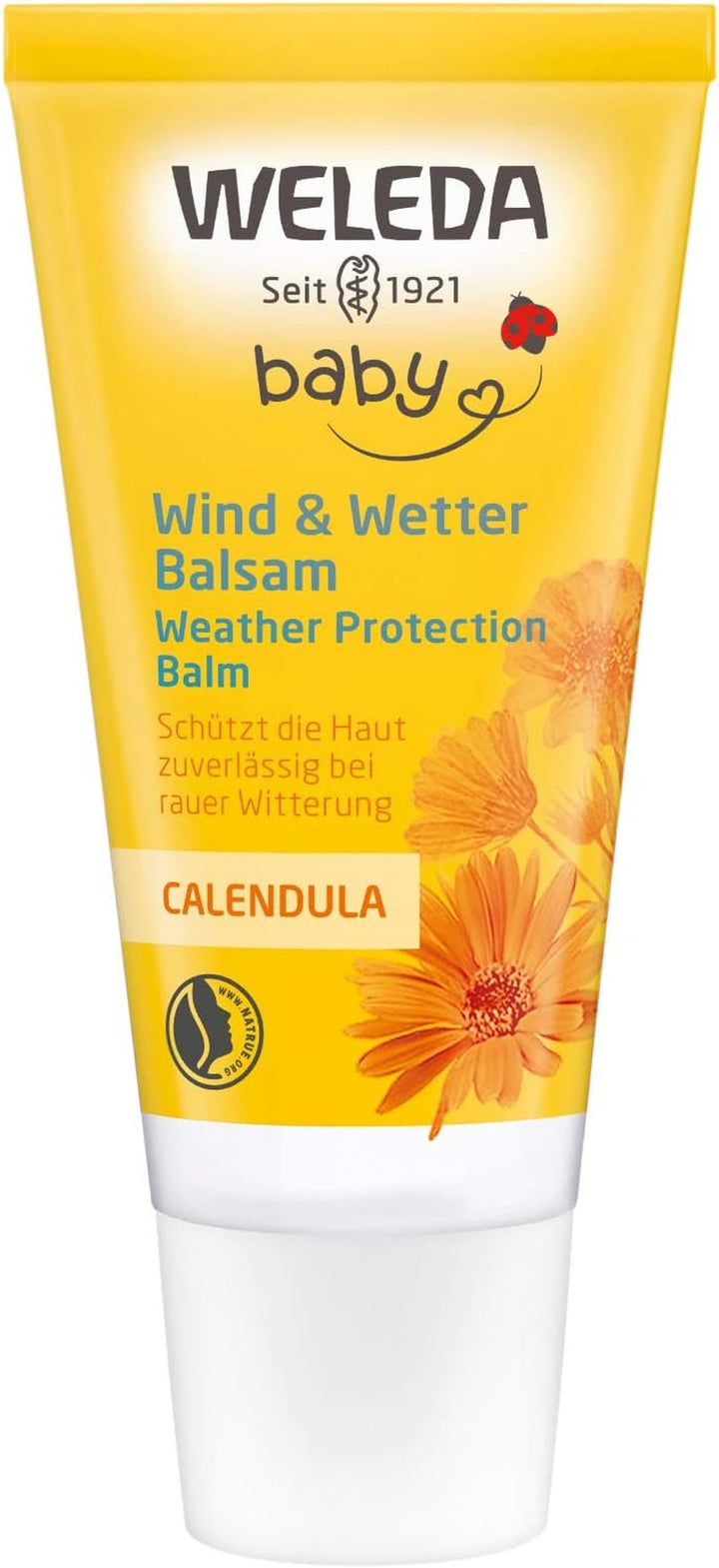 WELEDA Organic Baby Calendula Wind & Weather Balm - Cremă de față și cremă de mâini pentru cosmetice naturale cu ulei de migdale și ulei de susan pentru a proteja pielea sensibilă și uscată a bebelușului de vreme aspră și frig (1x 30 ml) Copii - Baie si Skincare Naty Shop